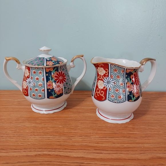 Set of Vintage Arita Imari Fan fine china table setting for 4 - Picture 13 of 14